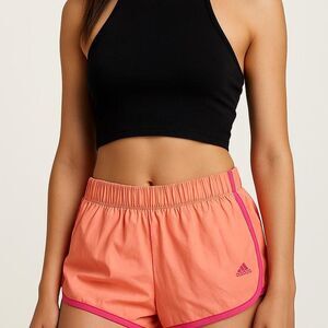 new Adidas Women's Pink and Orange Shorts small